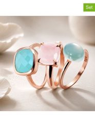 Les Petites Précieuses Pozłacane pierścionki (3 szt.) z chalcedonem rozmiar: 56. Różowe pierścionki damskie Les Petites Précieuses, pozłacane. Za 1,004.95 zł.