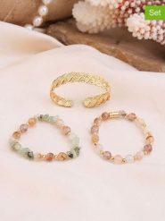 L'Atelier de Gaia Bransoletki (3 szt.) z cytrynami i prehnitami rozmiar: onesize. Czerwone bransoletki damskie L'Atelier de Gaia, z mosiądzu. Za 46.95 zł.