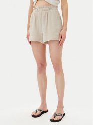 Vero Moda Szorty materiałowe Natali 10279687 Beżowy Baggy Fit. Brązowe szorty damskie Vero Moda, bez wzorów, z bawełny. W wyprzedaży za 89.99 zł.