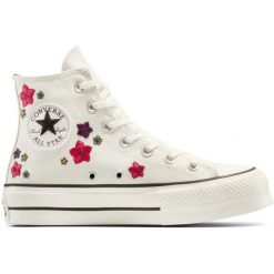 Buty sportowe Converse Chuck Taylor All Star Lift Platform Flowers. Brązowe obuwie sportowe damskie Converse, bez zapięcia. Za 490.00 zł.