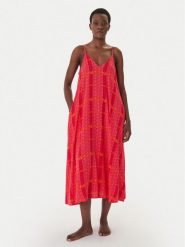 DKNY Koszula nocna YI60113 Różowy Regular Fit. Czerwone koszule nocne i halki DKNY, bez wzorów, z wiskozy, bez ramiączek. Za 379.99 zł.