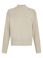 MOSS COPENHAGEN Sweter w kolorze beżowym rozmiar: S/M. Brązowe swetry klasyczne damskie Moss Copenhagen, m, bez kołnierzyka. Za 166.49 zł.