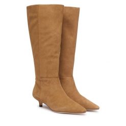 Kozaki LAUREN RALPH LAUREN. Brązowe kozaki damskie Lauren Ralph Lauren, bez obcasa, na szpilce, bez zapięcia. Za 1,299.00 zł.