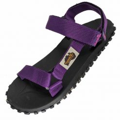 Sandały turystyczne damskie Gumbies Scrambler Sandals. Fioletowe sandały damskie Gumbies, bez wzorów, bez obcasa, bez zapięcia. Za 135.99 zł.