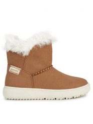 Geox Kozaki J Theleven Girl J36HUD 000AU C6627 S Brązowy. Brązowe kozaki dziewczęce Geox, bez wzorów, ze skóry, bez obcasa, bez zapięcia. Za 299.99 zł.