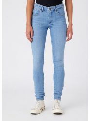 Wrangler Dżinsy - Skinny fit - w kolorze błękitnym rozmiar: W32/L32. Niebieskie jeansy damskie Wrangler, z podwyższonym stanem. Za 166.88 zł.