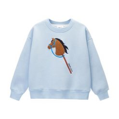 Bluza jeździecka GALOP WEAR Hobby Horse. Niebieskie bluzy damskie GALOP WEAR, z aplikacjami, z bawełny, bez kaptura. Za 229.00 zł.