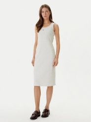 Calvin Klein Jeans Sukienka codzienna LV047F257G Beżowy Slim Fit. Brązowe sukienki damskie Calvin Klein Jeans, bez wzorów, z bawełny, bez ramiączek. Za 329.99 zł.