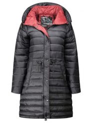 Geographical Norway Płaszcz pikowany "Batiga" w kolorze czarnym rozmiar: L. Czarne płaszcze damskie Geographical Norway, l, bez wzorów, bez kaptura. Za 266.66 zł.