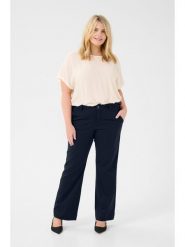 KAFFE curve Spodnie w kolorze granatowym rozmiar: 42. Niebieskie spodnie materiałowe damskie KAFFE curve, bez wzorów, z materiału. Za 208.99 zł.