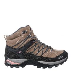 Rigel Mid Wmn Trekking Shoe Wp. Brązowe obuwie sportowe damskie CMP, z materiału, za kostkę, bez zapięcia, trekkingowe. Za 399.99 zł.