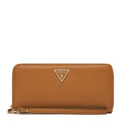 Portfel Guess. Brązowe portfele damskie Guess, z aplikacjami. Za 229.99 zł.