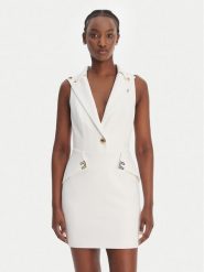 Elisabetta Franchi Sukienka koktajlowa AB-924-61E2-V520 Biały Regular Fit. Białe sukienki damskie Elisabetta Franchi, bez wzorów, z syntetyku, wizytowe, bez ramiączek. Za 2,209.00 zł.