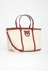 Torebka Miranda Shopper Classic Canvas PINKO. Brązowe shopper bag Pinko, bez wzorów, bez dodatków. W wyprzedaży za 639.20 zł.