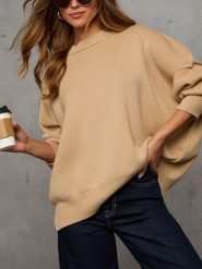 Milan Kiss Sweter w kolorze karmelowym rozmiar: M. Brązowe swetry klasyczne damskie Milan Kiss, m, z bawełny, bez kołnierzyka. Za 262.91 zł.