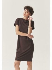 TATUUM Sukienka w kolorze ciemnobrązowym rozmiar: S. Brązowe sukienki damskie TATUUM, bez wzorów, bez ramiączek. Za 182.72 zł.