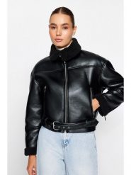 Trendyol Kurtka przejściowa w kolorze czarnym rozmiar: XL. Czarne kurtki damskie Trendyol, xl, bez wzorów, bez kaptura. Za 78.99 zł.