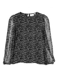 Vila Bluzka "Falia" w kolorze czarno-białym rozmiar: 34. Czarne bluzki damskie Vila, bez wzorów, bez kołnierzyka, bez ramiączek. Za 34.85 zł.