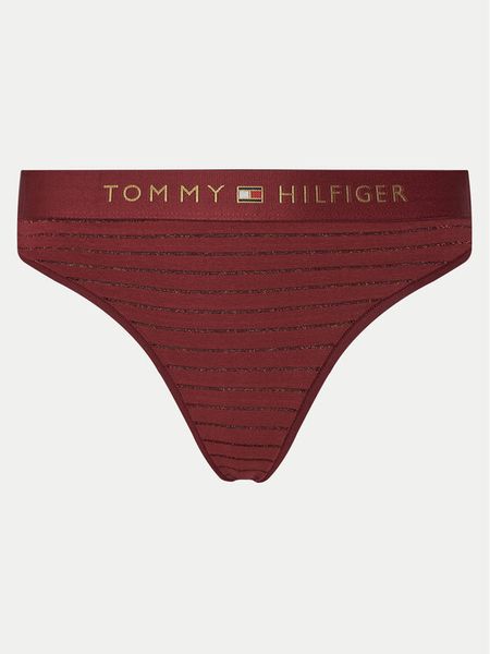 Tommy Hilfiger Stringi UW0UW05589 Czerwony. Czerwone stringi Tommy Hilfiger, bez wzorów, z bawełny. Za 59.99 zł.