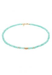 Elli PREMIUM Damski trend z koralikami z amazonitu w pozłacanym srebrze próby 925 Sterling Silver Naszyjniki 1 ct. Szare naszyjniki damskie Elli PREMIUM, pozłacane. Za 258.29 zł.