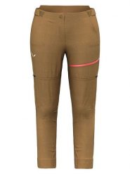 Salewa Spodnie kolarskie Zipp-Off "Vento Hemp/Durastretch" w kolorze jasnobrązowym rozmiar: 34. Brązowe spodnie dresowe damskie Salewa, bez wzorów, rowerowe. Za 297.26 zł.