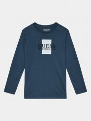 Guess Bluzka L3BI10 I3Z14 Granatowy Regular Fit. Niebieskie t-shirty i koszulki chłopięce Guess, z aplikacjami, z bawełny, bez kołnierzyka, bez ramiączek. Za 179.99 zł.