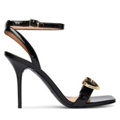 Sandały LOVE MOSCHINO. Czarne sandały damskie Love Moschino, bez wzorów, bez obcasa, na szpilce, bez zapięcia. Za 1,179.00 zł.