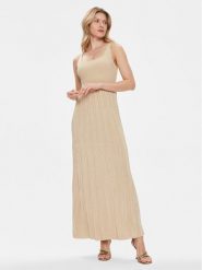 MICHAEL Michael Kors Sukienka dzianinowa MR4822IAFB Złoty Regular Fit. Żółte sukienki damskie MICHAEL Michael Kors, bez wzorów, z dzianiny, bez ramiączek. Za 1,239.00 zł.