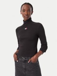 Tommy Jeans Golf DW0DW23251 Czarny Slim Fit. Czarne golfy damskie Tommy Jeans, s, bez wzorów, z bawełny, bez ramiączek. Za 229.99 zł.