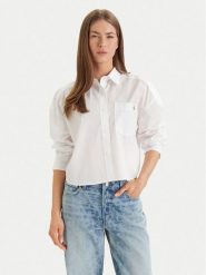 Calvin Klein Jeans Koszula LV047F148G Biały Relaxed Fit. Białe koszule damskie Calvin Klein Jeans, xl, bez wzorów, z bawełny, bez kołnierzyka, bez ramiączek. Za 369.99 zł.