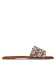 Coach Klapki Holly CV386 Brązowy. Brązowe klapki damskie Coach, bez wzorów, z materiału, bez obcasa, bez zapięcia. Za 579.99 zł.