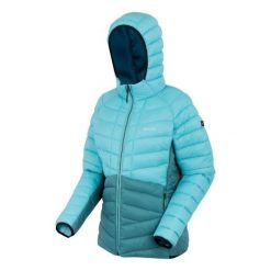 Damska kurtka puchowa Regatta Dalent. Niebieskie kurtki damskie Regatta, bez wzorów, z puchu, bez kaptura. W wyprzedaży za 233.99 zł.
