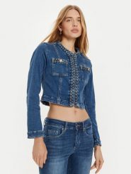 Liu Jo Kurtka jeansowa UF4120 D4448 Niebieski Regular Fit. Niebieskie kurtki damskie Liu Jo, bez wzorów, z bawełny, bez kaptura. Za 959.99 zł.