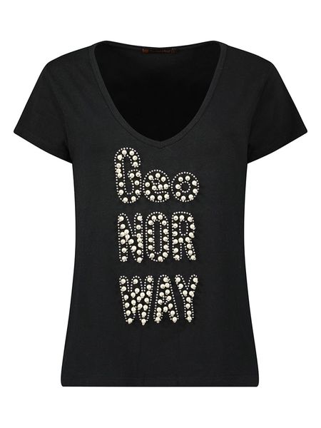 Geographical Norway Koszulka "Jaelle" w kolorze czarnym rozmiar: XL. Czarne bluzki damskie Geographical Norway, xl, bez wzorów, bez kołnierzyka, bez ramiączek. Za 34.93 zł.