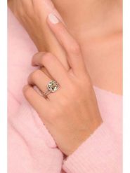 DIAMANTA Złoty pierścionek "Divine Améthyste Verte" z diamentami rozmiar: 48. Szare pierścionki damskie DIAMANTA, z diamentem, złote. Za 1,957.99 zł.