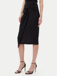 Rinascimento Spódnica midi CFC0123489003 Czarny Regular Fit. Czarne spódnice damskie Rinascimento, s, bez wzorów, z syntetyku, midi. Za 219.99 zł.