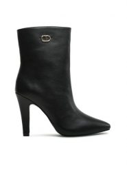 TWINSET Botki 232TCP172 Czarny. Czarne botki damskie Twinset, ze skóry, bez obcasa, na szpilce, bez zapięcia. Za 1,589.00 zł.