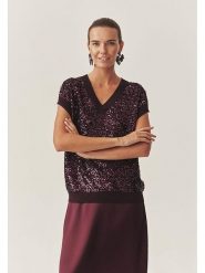 TATUUM Sweter "Icoma" w kolorze bordowym rozmiar: L. Czerwone swetry klasyczne damskie TATUUM, l, bez kołnierzyka. Za 168.46 zł.