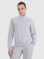 4F Bluza treningowa regular szybkoschnąca damska - szara L. Szare bluzy damskie 4F, l, bez wzorów, z dzianiny, bez kaptura. W wyprzedaży za 129.99 zł.