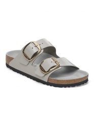 Birkenstock Skórzane klapki "Arizona" w kolorze szarym rozmiar: 37. Szare klapki damskie Birkenstock, bez wzorów, z otwartym noskiem, bez obcasa, bez zapięcia. Za 612.95 zł.