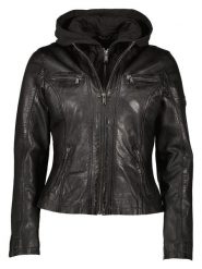 HIS Skórzana kurtka w kolorze czarnym rozmiar: 44. Czarne kurtki damskie HIS, bez wzorów, ze skóry, bez kaptura. Za 478.99 zł.