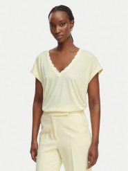 Morgan Bluzka 261-DIANA Żółty Regular Fit. Żółte bluzki damskie Morgan, xs, bez wzorów, z syntetyku, bez kołnierzyka, bez ramiączek. Za 149.99 zł.