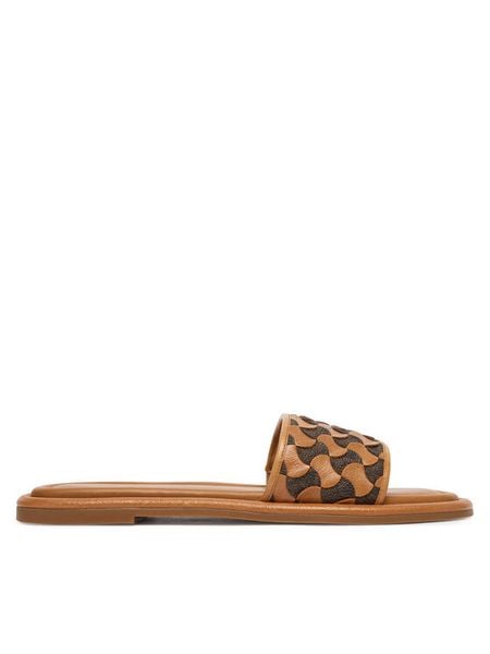 MICHAEL Michael Kors Klapki Dana 40R6DNFS1L Brązowy. Brązowe klapki damskie MICHAEL Michael Kors, bez wzorów, ze skóry, bez obcasa, bez zapięcia. Za 443.99 zł.