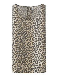 ONLY Bluzka w kolorze jasnobrązowo-beżowo-czarnym rozmiar: 36. Brązowe bluzki damskie Only, s, bez wzorów, z wiskozy, klasyczne, bez kołnierzyka, bez ramiączek. Za 43.99 zł.