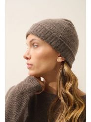 Just Cashmere Kaszmirowa czapka "Ember" w kolorze szarobrązowym rozmiar: onesize. Brązowe czapki damskie Just Cashmere, bez wzorów, z kaszmiru. Za 145.26 zł.