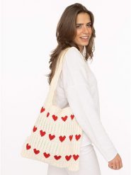 Zwillingsherz Shopper bag w kolorze kremowo-czerwonym rozmiar: onesize. Brązowe shopper bag Zwillingsherz, bez wzorów, z materiału, na ramię, bez dodatków. Za 100.75 zł.