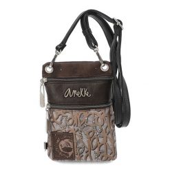Brązowa Damska Torebka Na Telefon/Dokumenty Anekke. Brązowe shopper bag Anekke, z nadrukiem, bez dodatków. Za 169.00 zł.