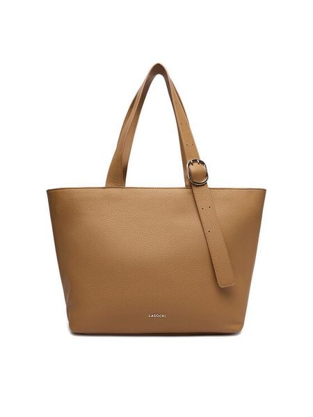 Lasocki Torebka C-LSK-L-012-08 Beżowy. Brązowe shopper bag Lasocki, bez wzorów, z materiału, bez dodatków. Za 199.99 zł.