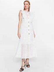 Pinko Sukienka codzienna 100912 A0Q4 Biały Regular Fit. Białe sukienki damskie Pinko, bez wzorów, z syntetyku, bez ramiączek. Za 2,539.00 zł.