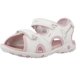 Sandały GEOX J SANDAL WHINBERRY G Biały. Białe sandały damskie Geox, bez wzorów, z syntetyku, bez obcasa, bez zapięcia. Za 142.99 zł.